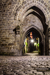 Image showing Jerzual street in Dinan, night view