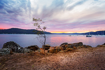 Image showing Cloudy sunrise at Brooklyn foreshore Australia