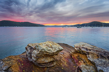 Image showing Sunrise skies over Brooklyn foreshore