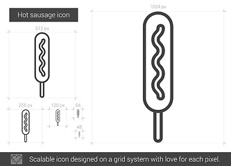 Image showing Hot sausage line icon.