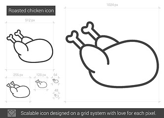 Image showing Roasted chicken line icon.