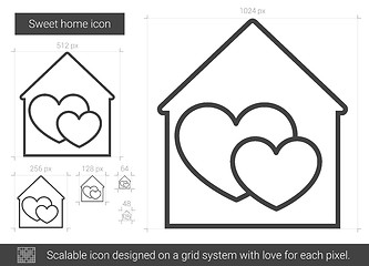 Image showing Sweet home line icon.