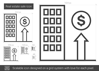 Image showing Real estate sale line icon.