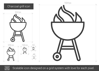 Image showing Charcoal grill line icon.