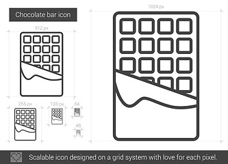 Image showing Chocolate bar line icon.