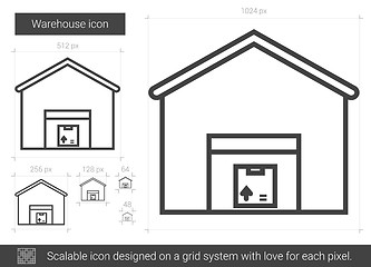 Image showing Warehouse line icon.