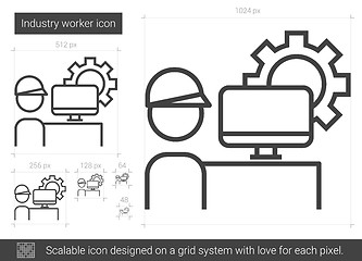 Image showing Industry worker line icon.