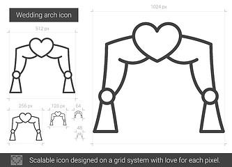 Image showing Wedding arch line icon.