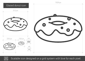 Image showing Glazed donut line icon.