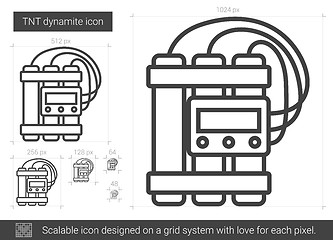 Image showing TNT dynamite line icon.