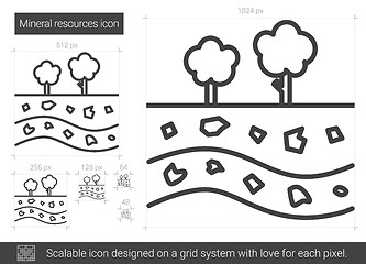 Image showing Mineral resources line icon.