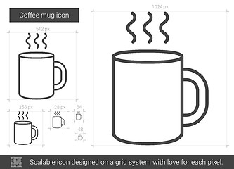 Image showing Coffee mug line icon.