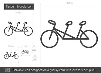 Image showing Tandem bicycle line icon.