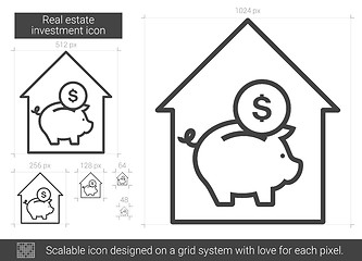 Image showing Real estate investment line icon.