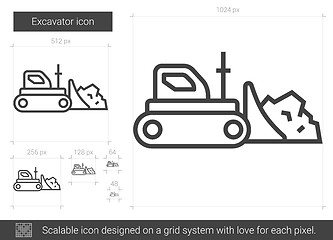 Image showing Excavator line icon.