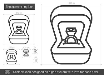 Image showing Engagement ring line icon.