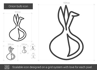 Image showing Onion bulb line icon.