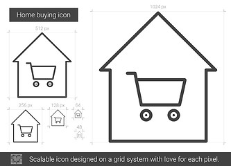 Image showing Home buying line icon.