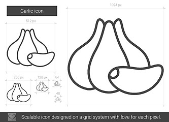 Image showing Garlic line icon.