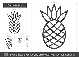 Image showing Pineapple line icon.