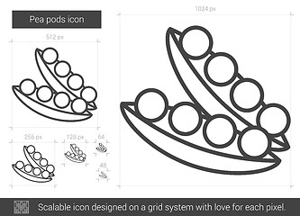 Image showing Pea pods line icon.