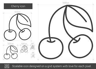 Image showing Cherry line icon.