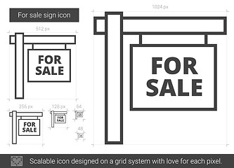 Image showing For sale sign line icon.