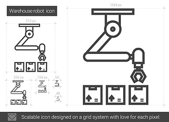 Image showing Warehouse robot line icon.