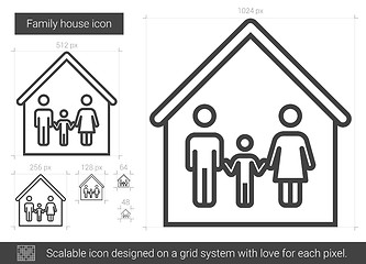 Image showing Family house line icon.