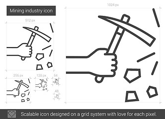 Image showing Mining industry line icon.