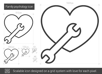 Image showing Family psychology line icon.