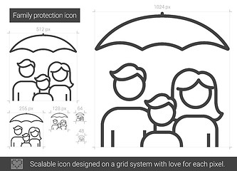 Image showing Family protection line icon.