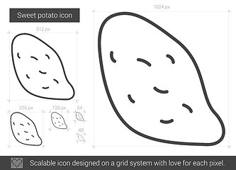 Image showing Sweet potato line icon.