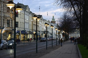 Image showing HELSINKI, FINLAND – DECEMBER 6, 2018: Pohjoisesplanadi - stree