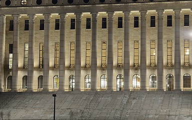 Image showing HELSINKI, FINLAND  - DECEMBER 6, 2018: facade of the Parliament 