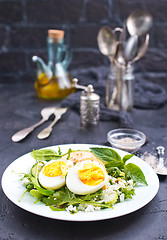 Image showing bulgur with vegetablew and eggs