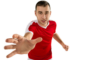 Image showing aggressive and menacing soccer or football player