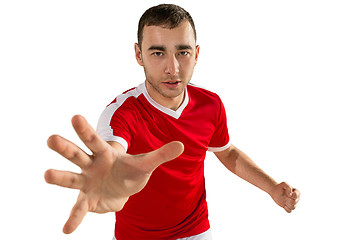 Image showing aggressive and menacing soccer or football player