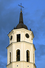 Image showing Bell tower on Cathedral square in Vilnius