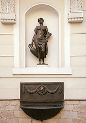 Image showing Statue in a wall niche in Riga