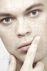 Image showing handsome man puzzle