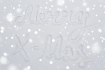 Image showing merry christmas words on snow surface