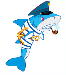 Image showing Vector illustration of the shark in sea form