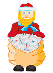 Image showing Grandparent frost with bag of the letters