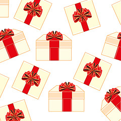 Image showing Box with gift decorative pattern on white background