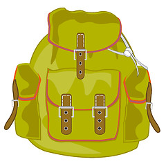 Image showing Vector illustration of the tourist backpack with pocket