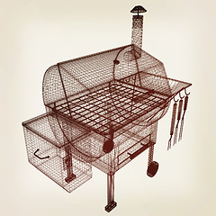 Image showing BBQ grill. 3d illustration. Vintage style