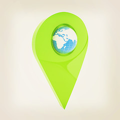 Image showing Realistic 3d pointer of map with Earth. Global concept. 3d illus