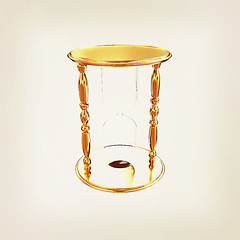 Image showing Golden Hourglass. 3d illustration. Vintage style