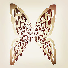 Image showing Origami paper butterfly. 3d illustration. Vintage style